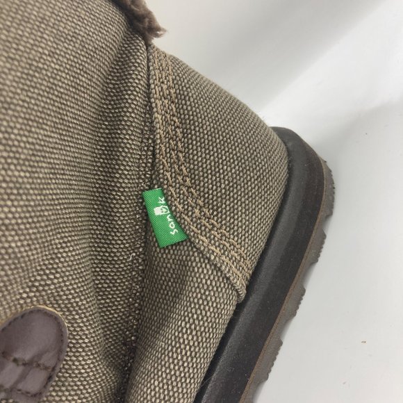 Sanuk flurry boot toggle canvas brown tan bootie 6 - Picture 5 of 9